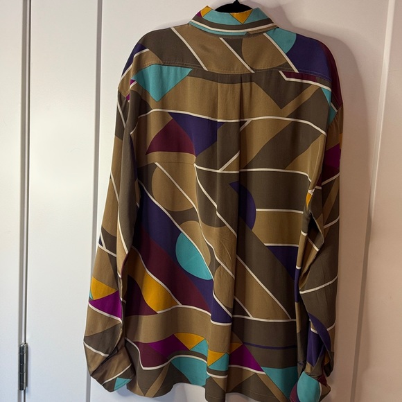 ESCADA Vintage 100% Silk Geometric Blouse - Picture 6 of 8